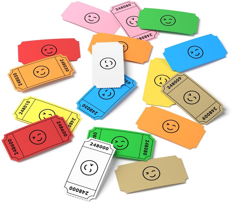 Methdic 1000 Smile Raffle Tickets White, Single Roll, Ticket for Events, Entry, Class Reward, Fundraiser & Prizes - Image 2